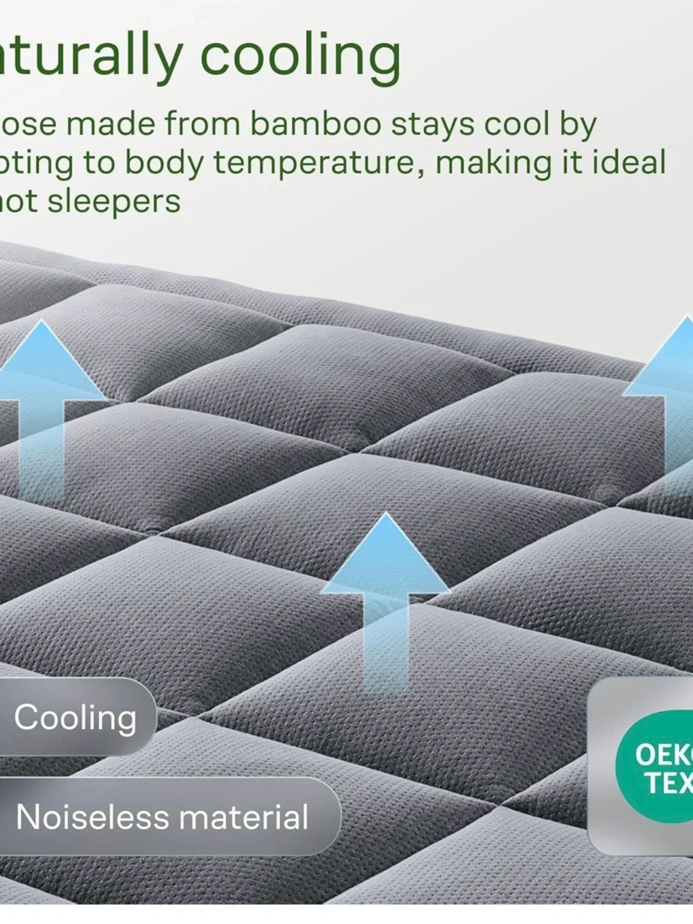 Brand new Niagara Gray Mattress Topper - Plush Comfort Layer